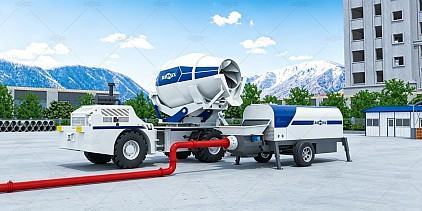 Combination of Self Loader Mixer and Concrete Pump Operation in UK